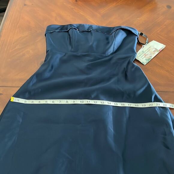 Alfred Angelo Navy Blue Strapless Formal Gown Prom Evening Size 11 Beaded - Picture 13 of 15